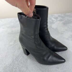 Alexander Wang Sleek Black Heeled Leather Boots Size 7 US